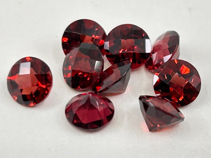 il fullxfull.4610575738 2hyd scaled Mozambique Garnet Single Sided Faceted Checkerboard Round Shape Loose Gemstones in 6mm for Jewellery Making