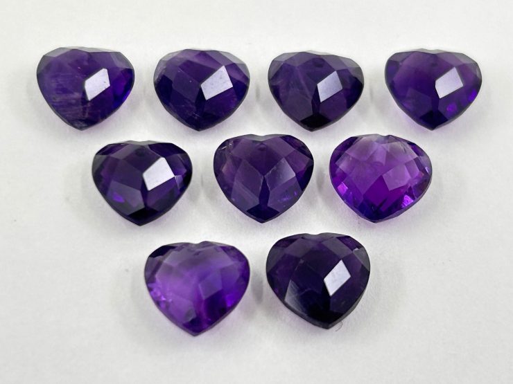 il fullxfull.4749267868 18no 1 scaled Amethyst Double Sided Faceted Checkerboard Heart Shape Loose Gemstones with 1mm Drilled Hole in 6mm, 7mm, 8mm & 10mm for Jewellery Making