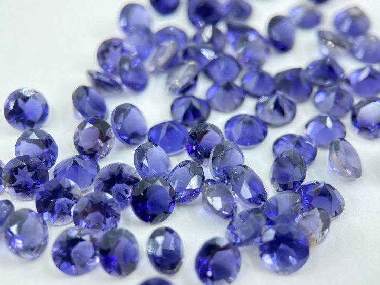 Iolite Round Shape Faceted Loose Gemstones in Assorted Sizes from 2mm to 8mm for Jewellery Making