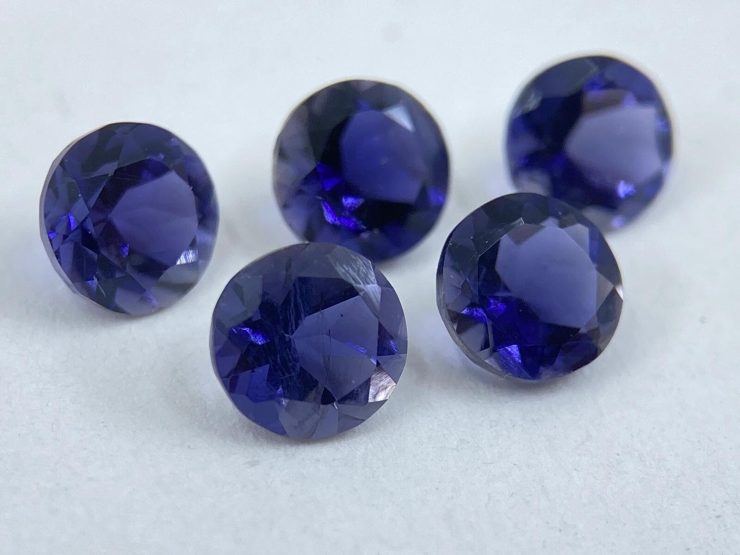 Iolite Round Shape Faceted Loose Gemstones in Assorted Sizes from 2mm to 8mm for Jewellery Making