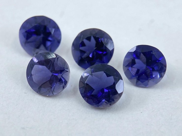 Iolite Round Shape Faceted Loose Gemstones in Assorted Sizes from 2mm to 8mm for Jewellery Making