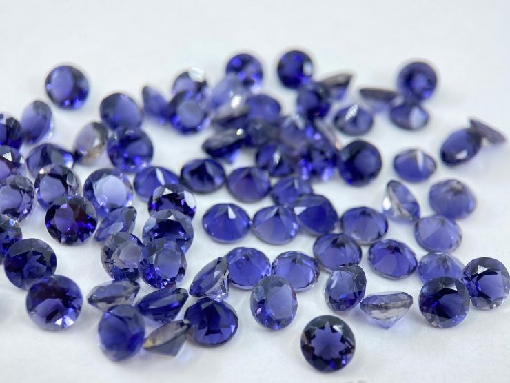 Iolite Round Shape Faceted Loose Gemstones in Assorted Sizes from 2mm to 8mm for Jewellery Making