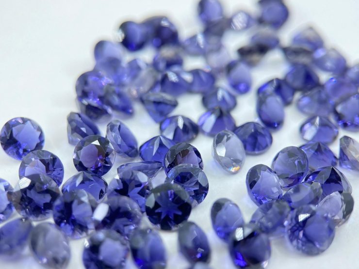 Iolite Round Shape Faceted Loose Gemstones in Assorted Sizes from 2mm to 8mm for Jewellery Making