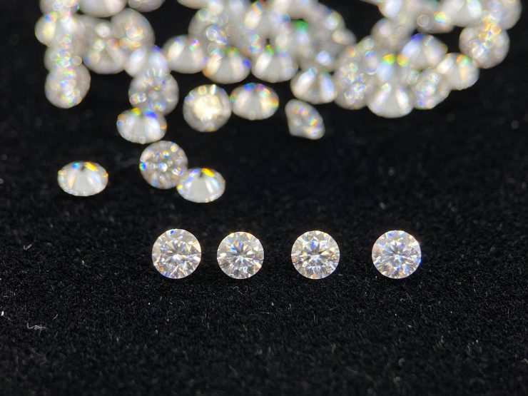 Moissanite (Lab-Grown) Faceted Round Shape Loose Gemstones in 1mm, 2mm & 3mm for Jewellery Making