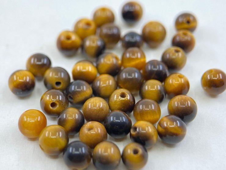 200 Pieces of Golden Tiger Eye Half Drilled Beads in 4mm for Jewellery Making