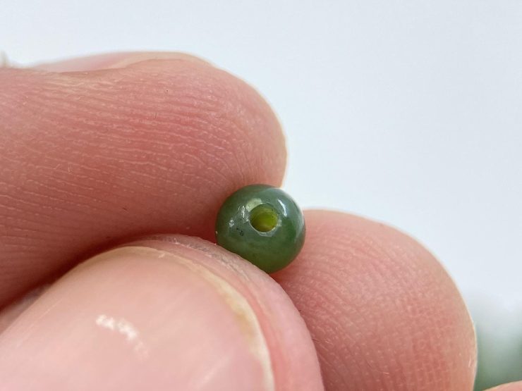 100 Pieces of 4mm Nephrite Jade Half Drilled Bead Gemstones in for Jewellery Making