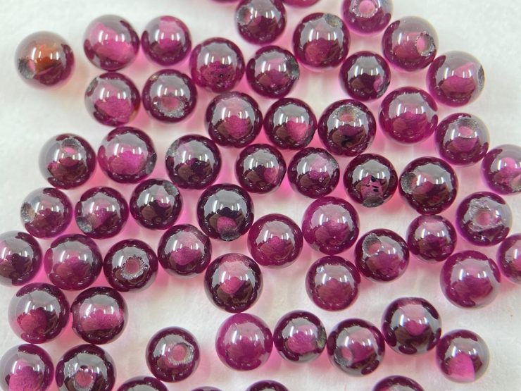 100 Pieces of Garnet Half Drilled Beads in 3mm & 5mm for Jewellery Making