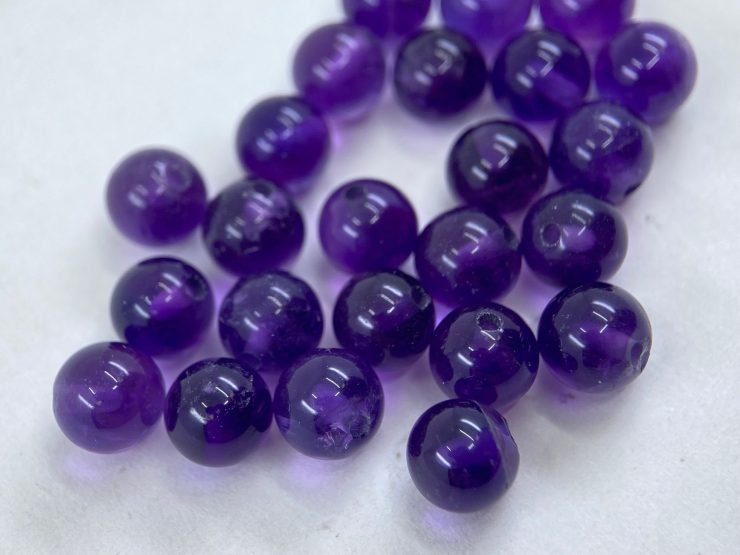 Amethyst Half Drilled Beads in 3mm and 6mm for Jewellery Making