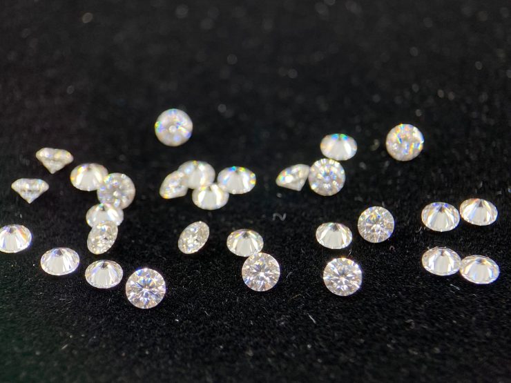 Moissanite (Lab-Grown) Faceted Round Shape Loose Gemstones in 1mm, 2mm & 3mm for Jewellery Making