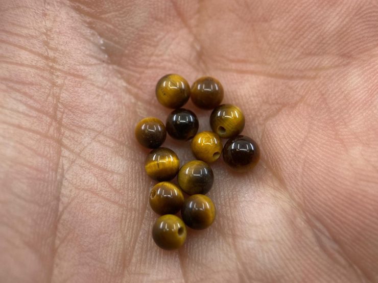 200 Pieces of Golden Tiger Eye Half Drilled Beads in 4mm for Jewellery Making