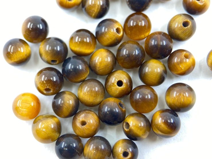 200 Pieces of Golden Tiger Eye Half Drilled Beads in 4mm for Jewellery Making