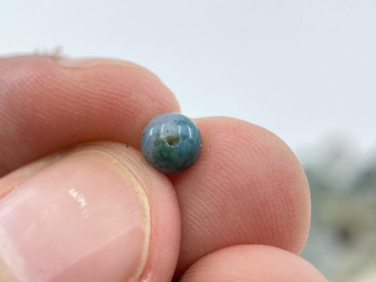 100 Pieces of Green Moss Agate Half Drilled Beads in 6mm for Jewellery Making