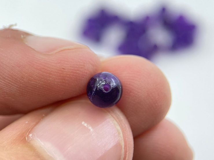 Amethyst Half Drilled Beads in 3mm and 6mm for Jewellery Making