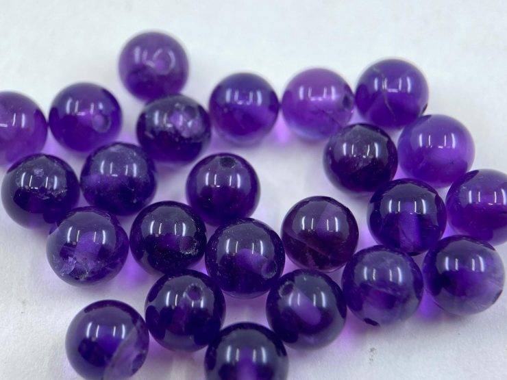 Amethyst Half Drilled Beads in 3mm and 6mm for Jewellery Making