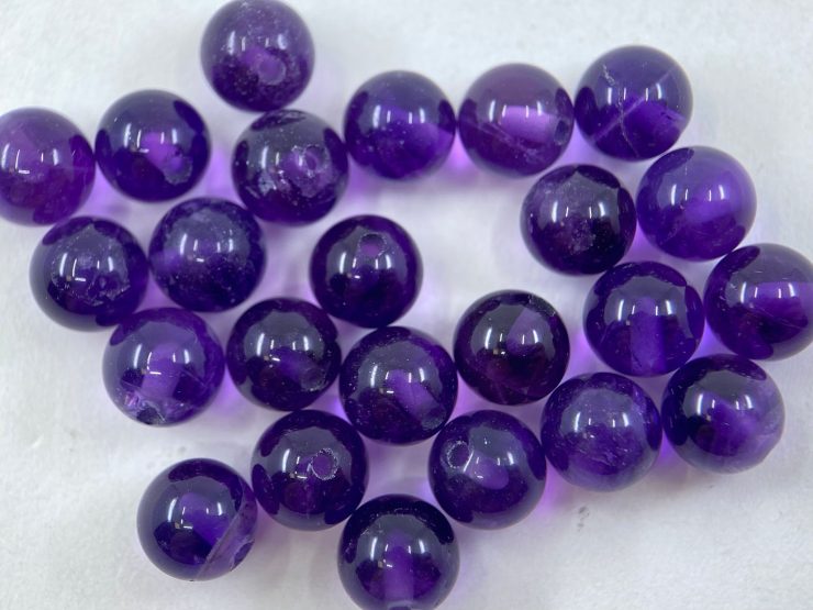 Amethyst Half Drilled Beads in 3mm and 6mm for Jewellery Making