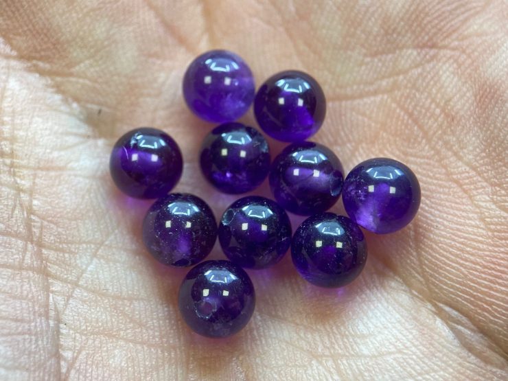 Amethyst Half Drilled Beads in 3mm and 6mm for Jewellery Making