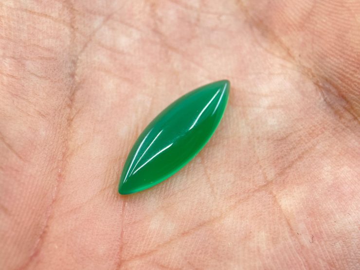 Green Agate Cabochon Marquise Shape Gemstones in 25x10mm for Jewellery Making