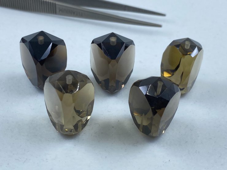 il fullxfull.5510439268 nzby scaled Smoky Quartz Faceted Side Drilled Three-Sided Swivel Loose Gemstones in 14x10mm, 18x13mm, 20x15mm, 22x16mm & 25x18mm for Jewellery Making