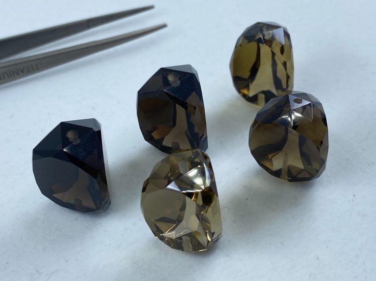 il fullxfull.5510439270 q4qz scaled Smoky Quartz Faceted Side Drilled Three-Sided Swivel Loose Gemstones in 14x10mm, 18x13mm, 20x15mm, 22x16mm & 25x18mm for Jewellery Making