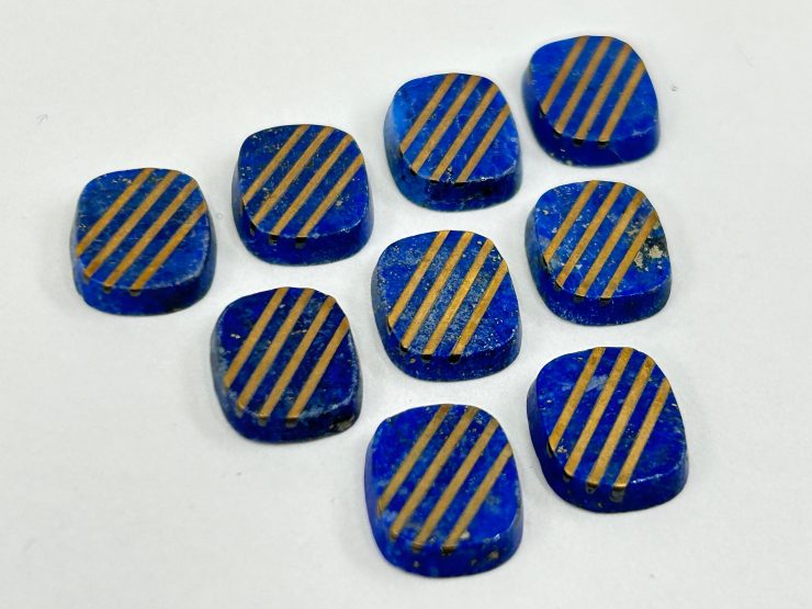 il fullxfull.5526529790 jlp4 scaled Lapis Lazuli (Afghanistan) Antique Shape SBBT Gemstones with 4 Real 9 Carat Gold Stripes in 12x10mm for Jewellery Making