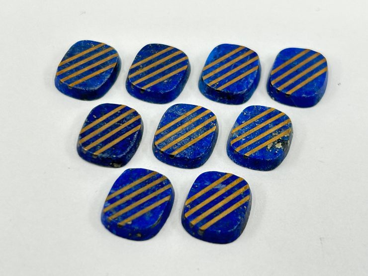 il fullxfull.5574643489 dngg scaled Lapis Lazuli (Afghanistan) Antique Shape SBBT Gemstones with 4 Real 9 Carat Gold Stripes in 12x10mm for Jewellery Making