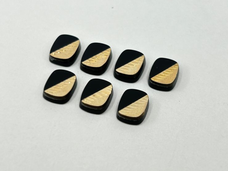 il fullxfull.5612317436 mwdz scaled Onyx Antique/Cushion Shape SBBT with 9ct Gold Debossed Half Stroke Pattern Loose Gemstones in 8x6mm for Jewellery Making