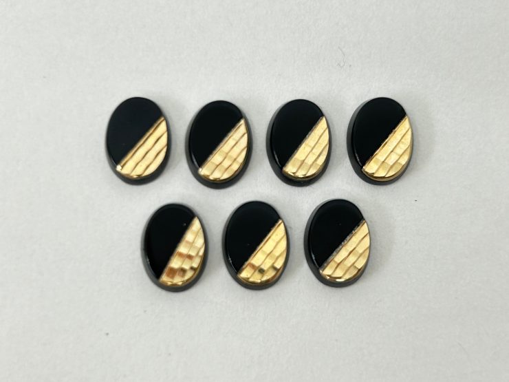 il fullxfull.5612373124 ov4r scaled Onyx Oval Shape SBBT (Single Bevel Buff Top) with 9ct Gold Debossed Brickwork Pattern Loose Gemstones in 8x6mm for Jewellery Making