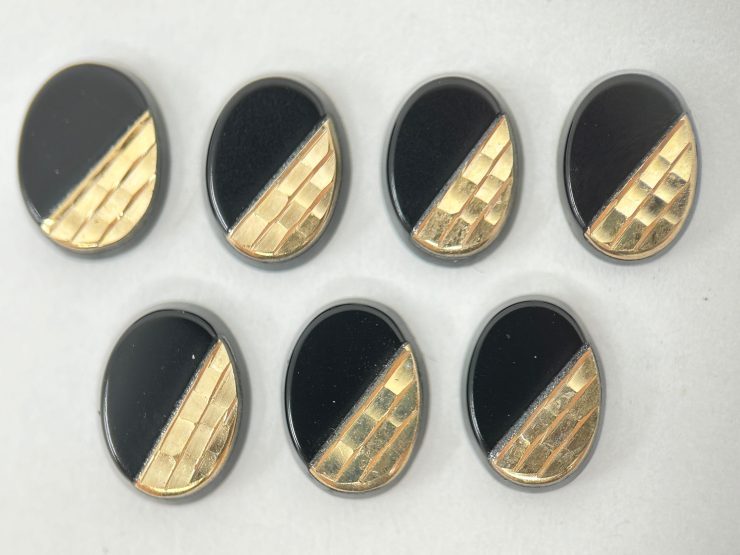 il fullxfull.5612373132 nj6r scaled Onyx Oval Shape SBBT (Single Bevel Buff Top) with 9ct Gold Debossed Brickwork Pattern Loose Gemstones in 8x6mm for Jewellery Making