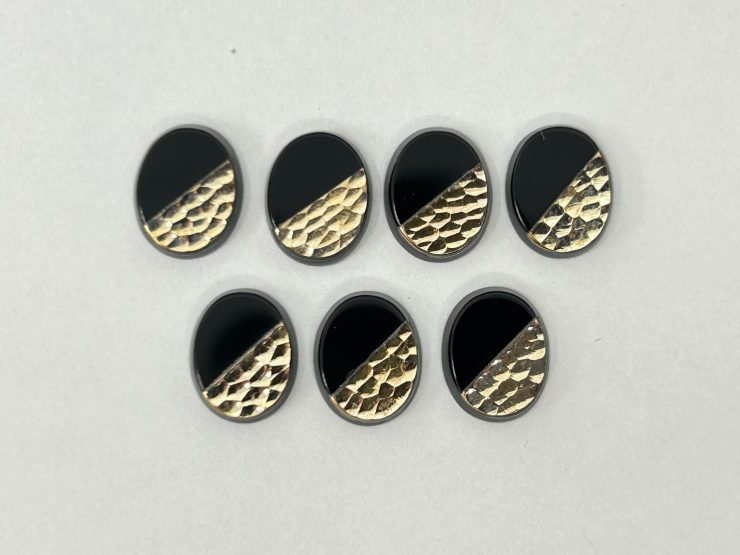 il fullxfull.5612391660 jgso scaled Onyx Oval Shape SBBT (Single Bevel Buff Top) with 9ct Gold Debossed Dimple Pattern Loose Gemstones in 10x8mm for Jewellery Making