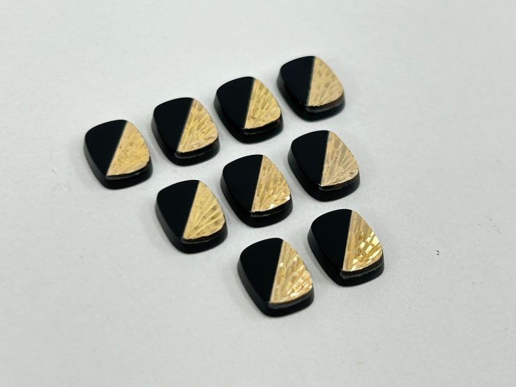 il fullxfull.5660451793 d8ah scaled Onyx Antique/Cushion Shape SBBT (Single Bevel Buff Top) with 9ct Gold Debossed Sunray Pattern Loose Gemstones in 8x6mm for Jewellery Making