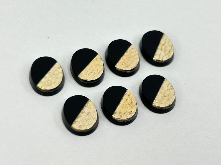 il fullxfull.5660479303 coat scaled Onyx Oval Shape SBBT (Single Bevel Buff Top) with 9ct Gold Debossed Dimple Pattern Loose Gemstones in 10x8mm for Jewellery Making