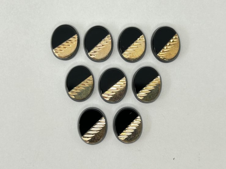 il fullxfull.5660491017 9vrx scaled Onyx Oval Shape SBBT (Single Bevel Buff Top) with 9ct Gold Debossed Half Stroke Pattern Loose Gemstones in 10x8mm for Jewellery Making