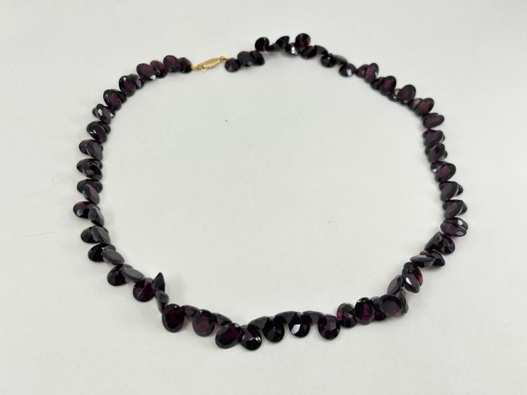 il fullxfull.6025632500 iqxa scaled 17 Inch Faceted Garnet Beaded Necklace (8x6mm Gemstones) with 9 Carat Gold Clasp