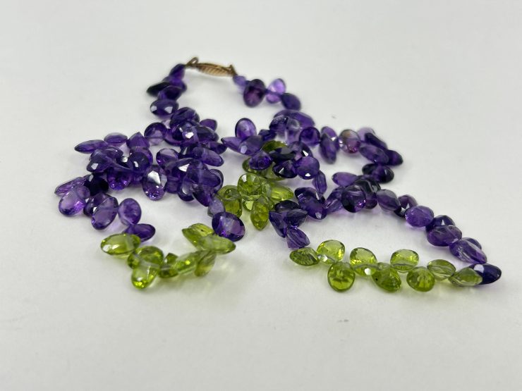 il fullxfull.6073632585 rpx5 scaled 18 Inch Faceted Oval Amethyst & Peridot Beaded Necklace (7x5mm Gemstones) with 9 Carat Gold Clasp