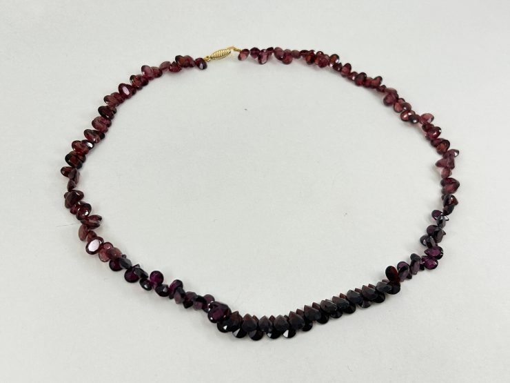 il fullxfull.6073649811 8bwl scaled 17 Inch Faceted Garnet Beaded Necklace (7x5mm Gemstones) with 9 Carat Gold Clasp