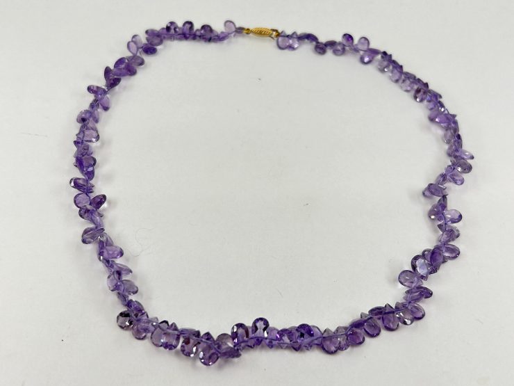 il fullxfull.6073724663 e8sk scaled 17 Inch Faceted Pear Shape Amethyst Beaded Necklace (7x5mm Gemstones) with 9 Carat Gold Clasp