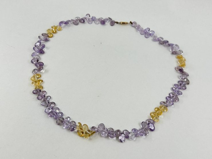 il fullxfull.6010393000 9ahk scaled 18 Inch Faceted Mixed Amethyst & Citrine Beaded Necklace (7x5mm Gemstones) with 9 Carat Gold Clasp