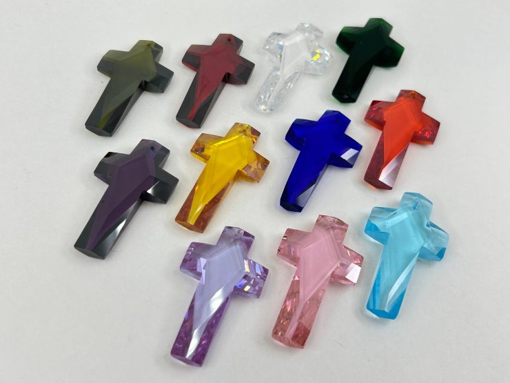 il fullxfull.6119766913 ee27 scaled Crucifix/Cross Faceted Mixed Colour Loose Gemstone Charms with 1mm Hole in Sizes from 10x6mm up to 40x23mm for Jewellery Making