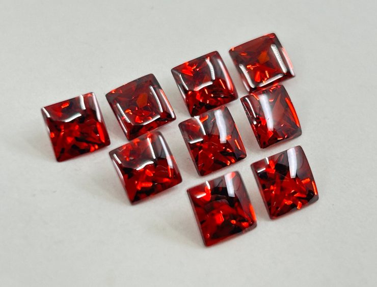 il fullxfull.6117922836 2yv0 scaled Garnet Cubic Zirconia (Synthetic) Buff Top Square Shape Loose Gemstones In 6mm, 8mm & 10mm for Jewellery Making