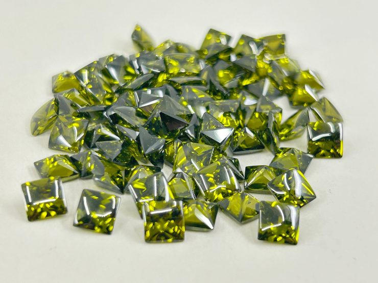 il fullxfull.6117955988 hfni scaled Green Tourmaline Cubic Zirconia (Synthetic) Buff Top Square Shape Loose Gemstones In 6mm, 8mm & 10mm for Jewellery Making