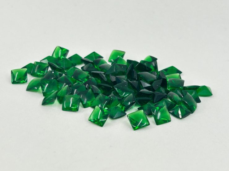 il fullxfull.6118659118 iynx scaled Emerald Coloured Glass (Synthetic) Buff Top Square Shape Loose Gemstones in 6mm & 8mm for Jewellery Making