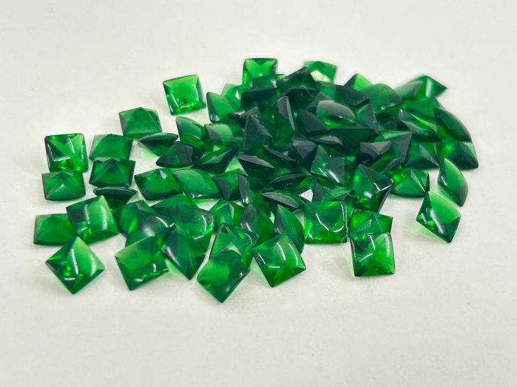 il fullxfull.6118659138 plht scaled Emerald Coloured Glass (Synthetic) Buff Top Square Shape Loose Gemstones in 6mm & 8mm for Jewellery Making