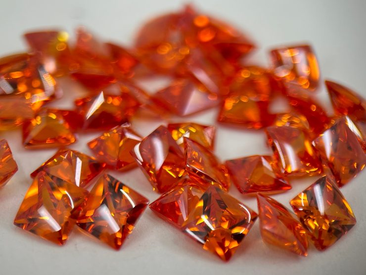 il fullxfull.6166067399 co17 scaled Tangerine Cubic Zirconia (Synthetic) Buff Top Square Shape Loose Gemstones In 6mm, 8mm & 10mm for Jewellery Making