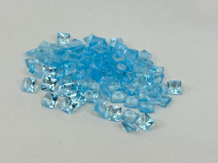 il fullxfull.6166762799 lz90 scaled Aquamarine Coloured Glass (Synthetic) Buff Top Square Shape Loose Gemstones in 6mm & 8mm for Jewellery Making